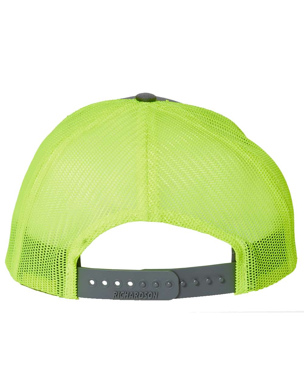 Charcoal and Neon Yellow Color Adjustable Snapback Trucker Cap Back View