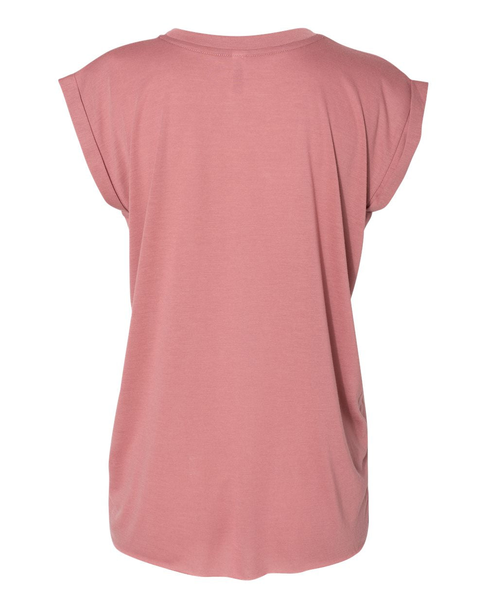 Mauve Color Women’s Flowy Rolled Cuffs Muscle Tee