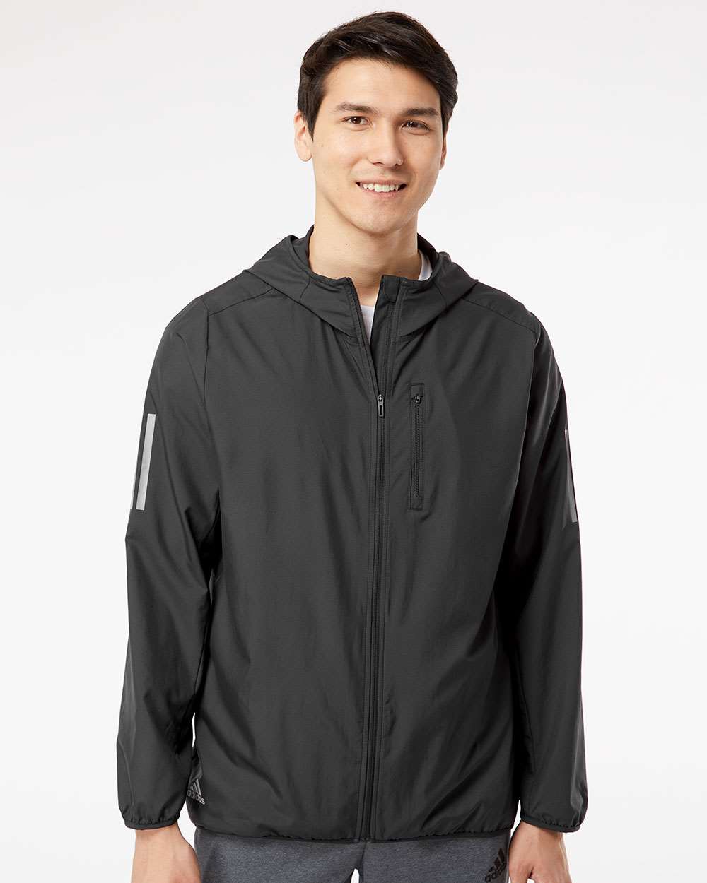 Adidas A524 Hooded Full-Zip Windbreaker #colormdl_Black