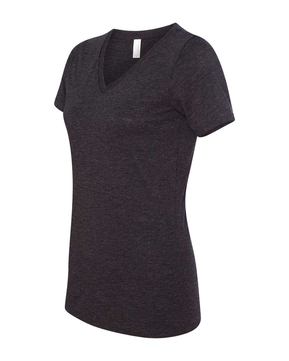 Charcoal Black Triblend Color Women's Relaxed Triblend Short Sleeve V-Neck Tee