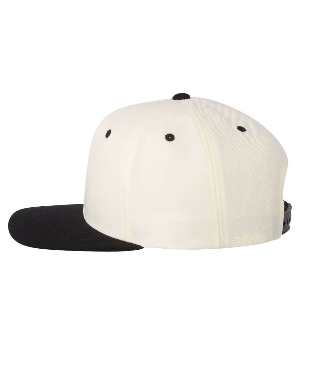YP Classics Flat Bill Snapback Cap 6089M Natural and Black Color Snapback Cap Side View