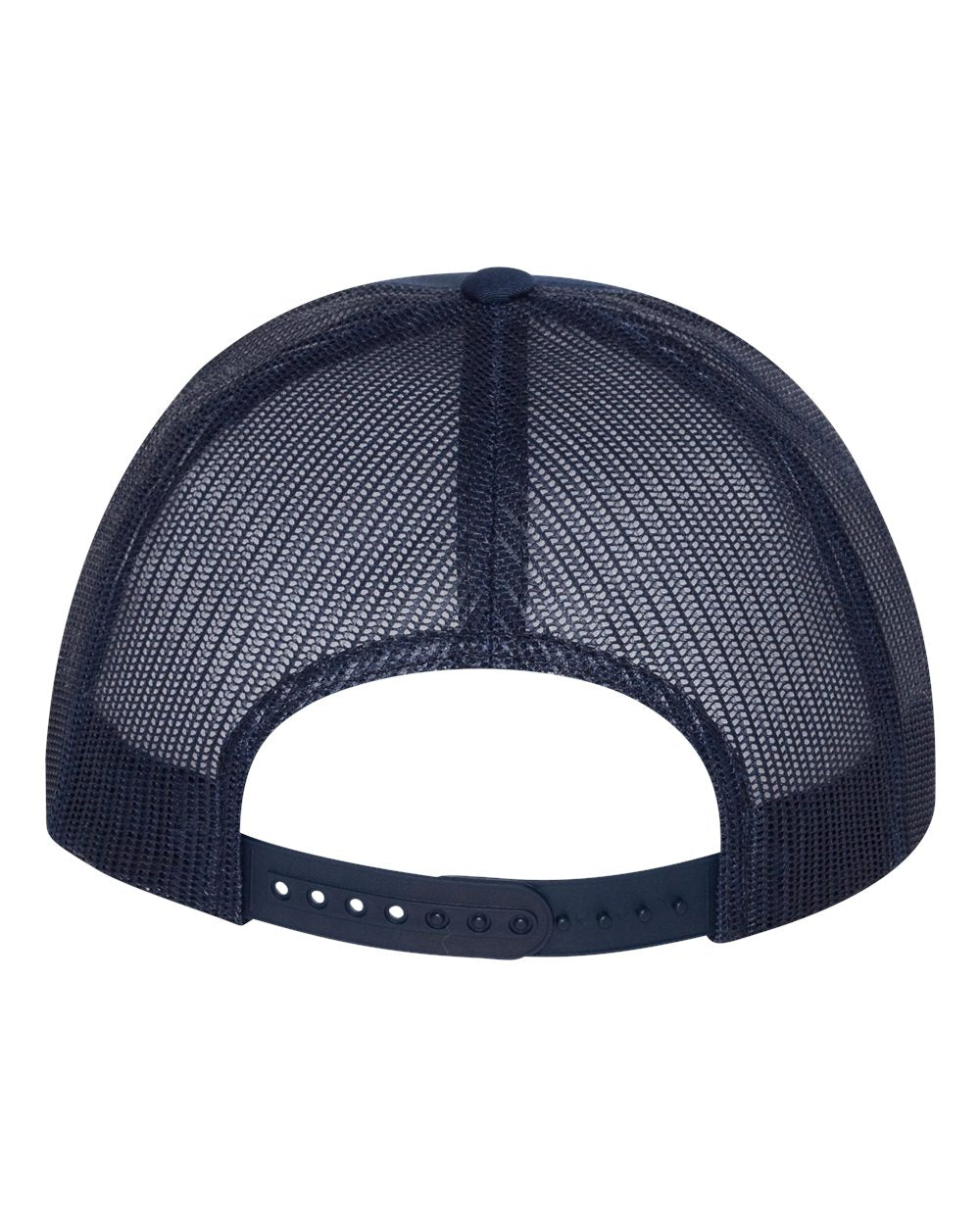 Navy Color Flat Bill Trucker Cap Back View