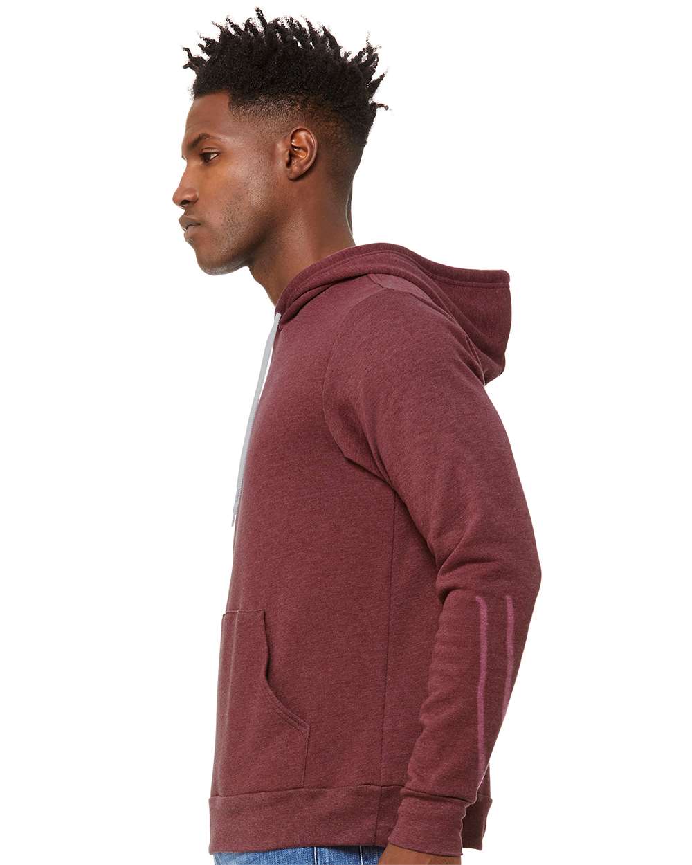 BELLA + CANVAS Unisex Sponge Fleece Hoodie 3719 #colormdl_Heather Maroon