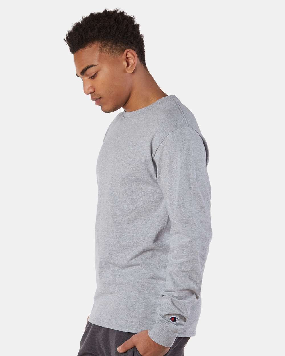 Champion Long Sleeve T-Shirt CC8C #colormdl_Light Steel