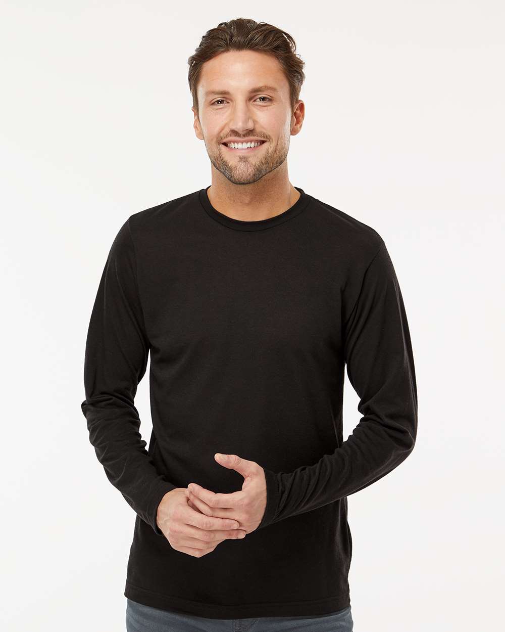 M&O Poly-Blend Long Sleeve T-Shirt 3520 #colormdl_Black