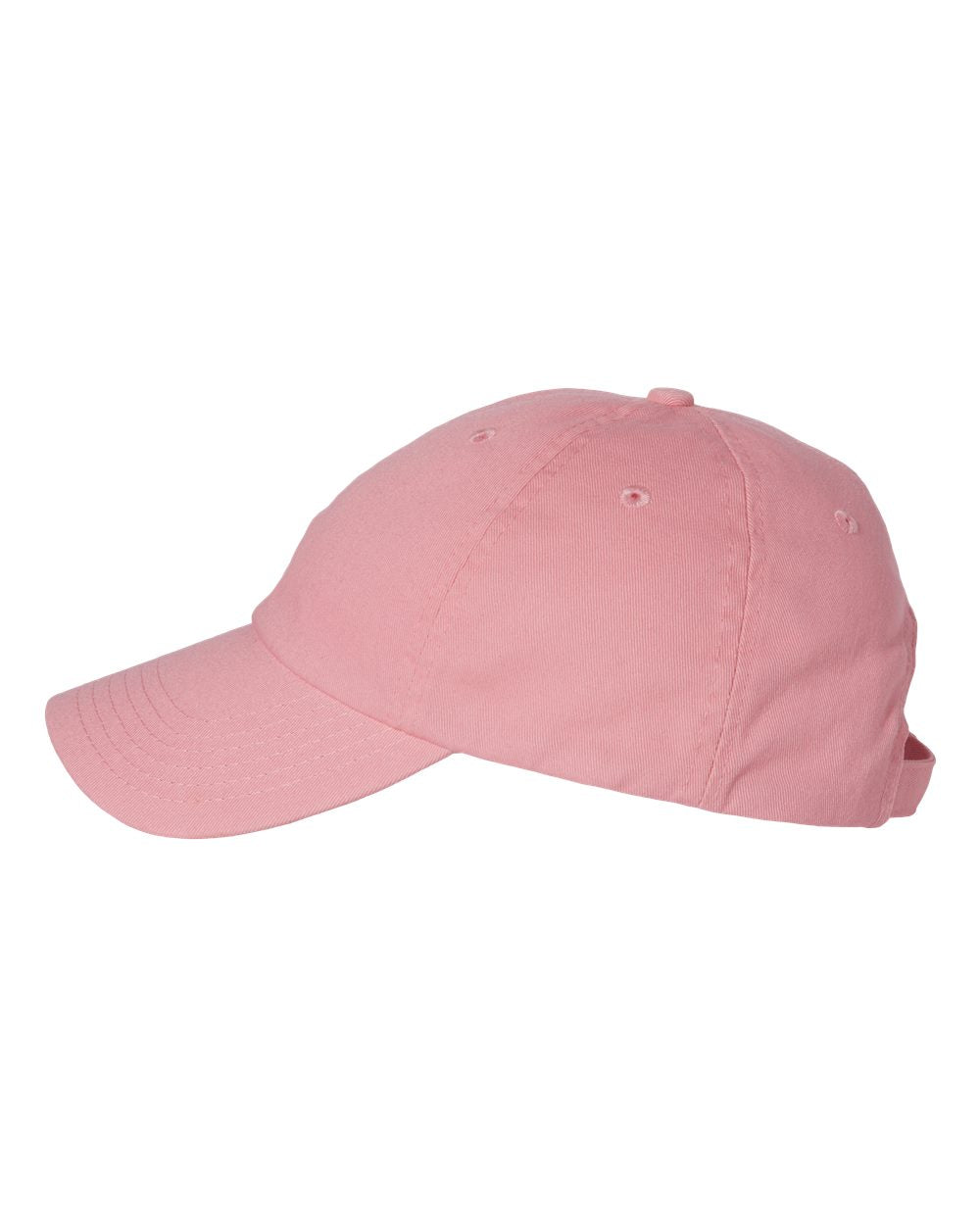 Pink Color Adult Bio-Washed Classic Dad’s Cap Side View