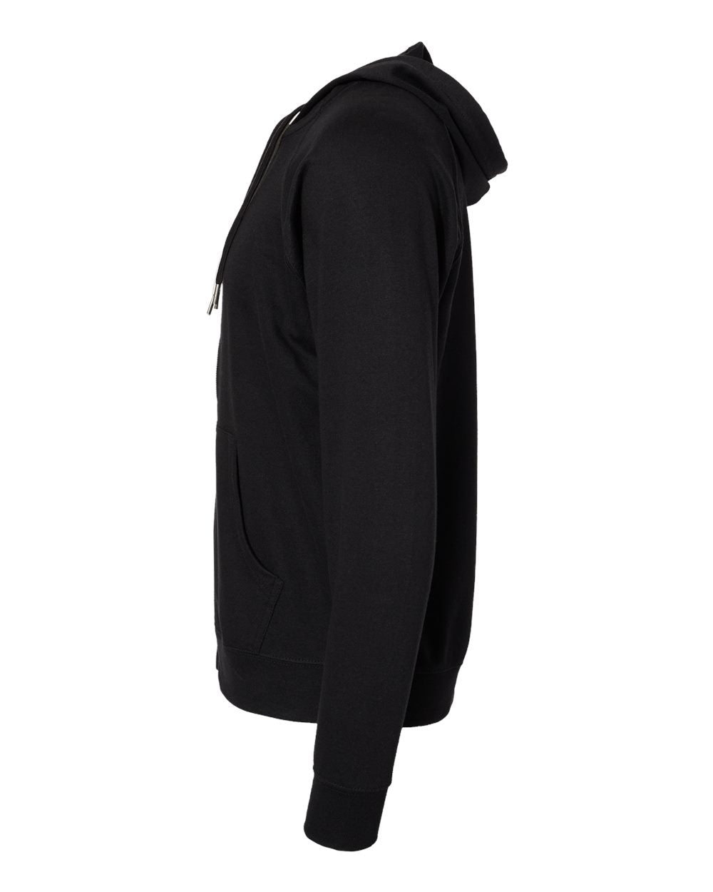 Independent Trading Co. Icon Unisex Lightweight Loopback Terry Full-Zip Hooded Sweatshirt SS1000Z #color_Black