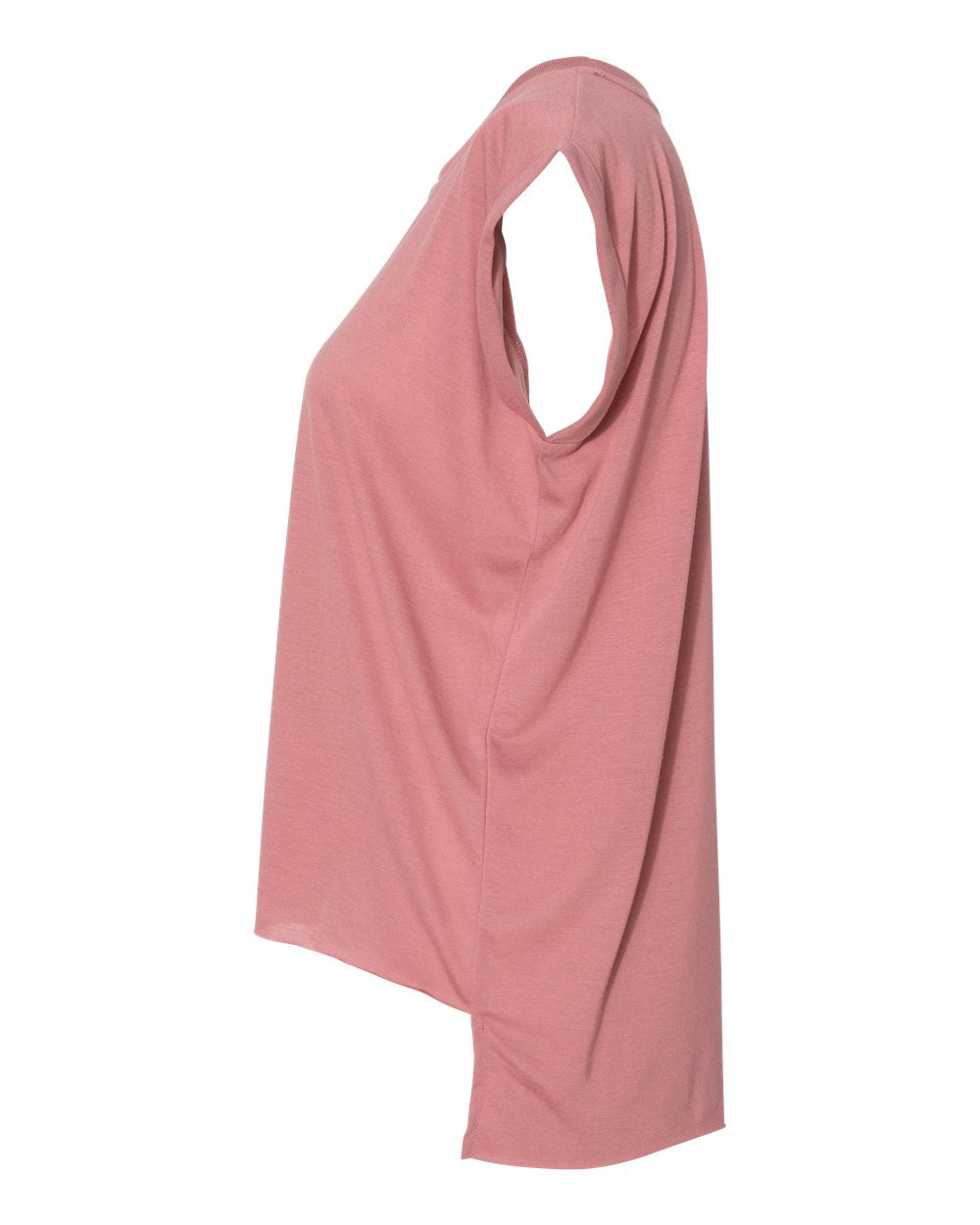 Mauve Color Women’s Flowy Rolled Cuffs Muscle Tee