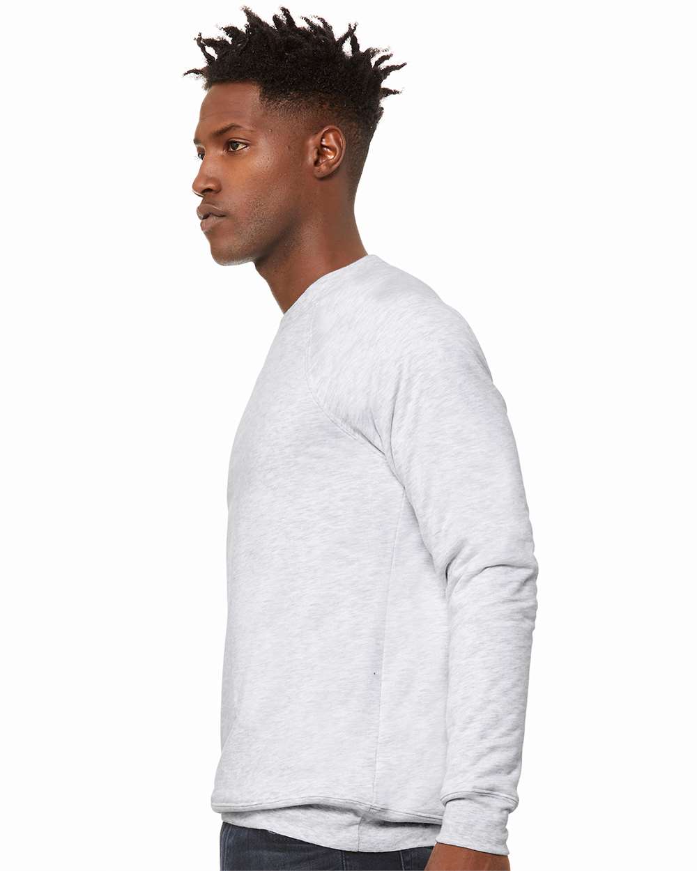 Ash Color Unisex Sponge Fleece Raglan Crewneck Sweatshirt