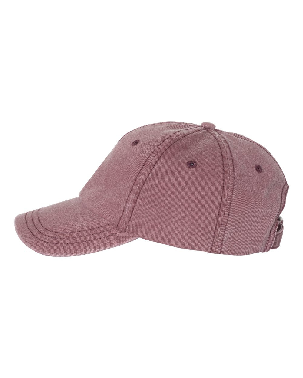 Maroon Color Sportsman Pigment-Dyed Cap Side View