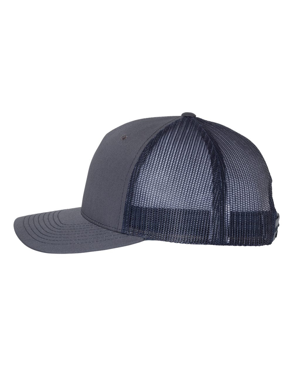 Ombre Blue and Navy Color Five-Panel Trucker Cap Side View