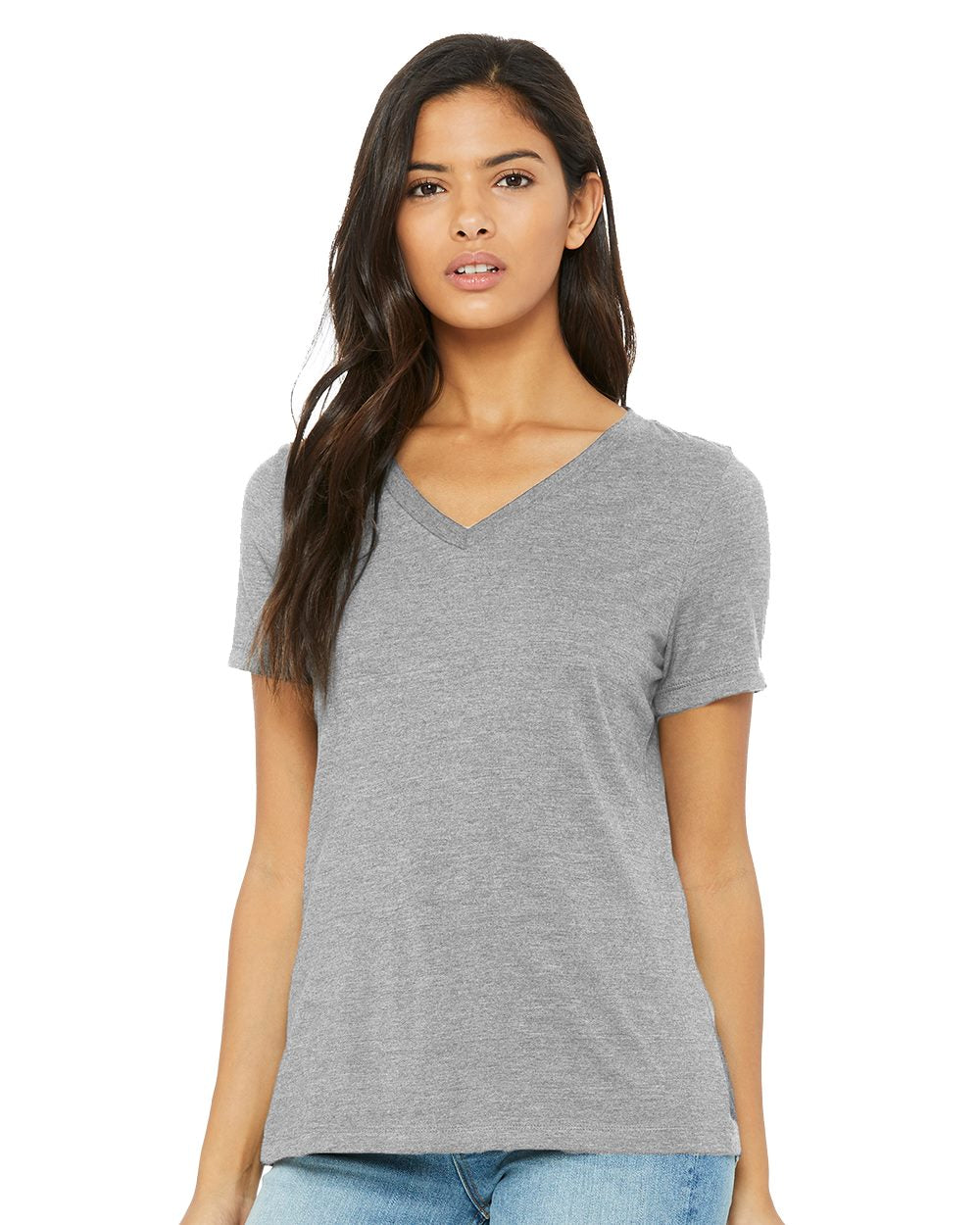 BELLA + CANVAS Women's Relaxed Heather CVC V-Neck Tee 6405CVC Women's Relaxed Heather CVC V-Neck Tee