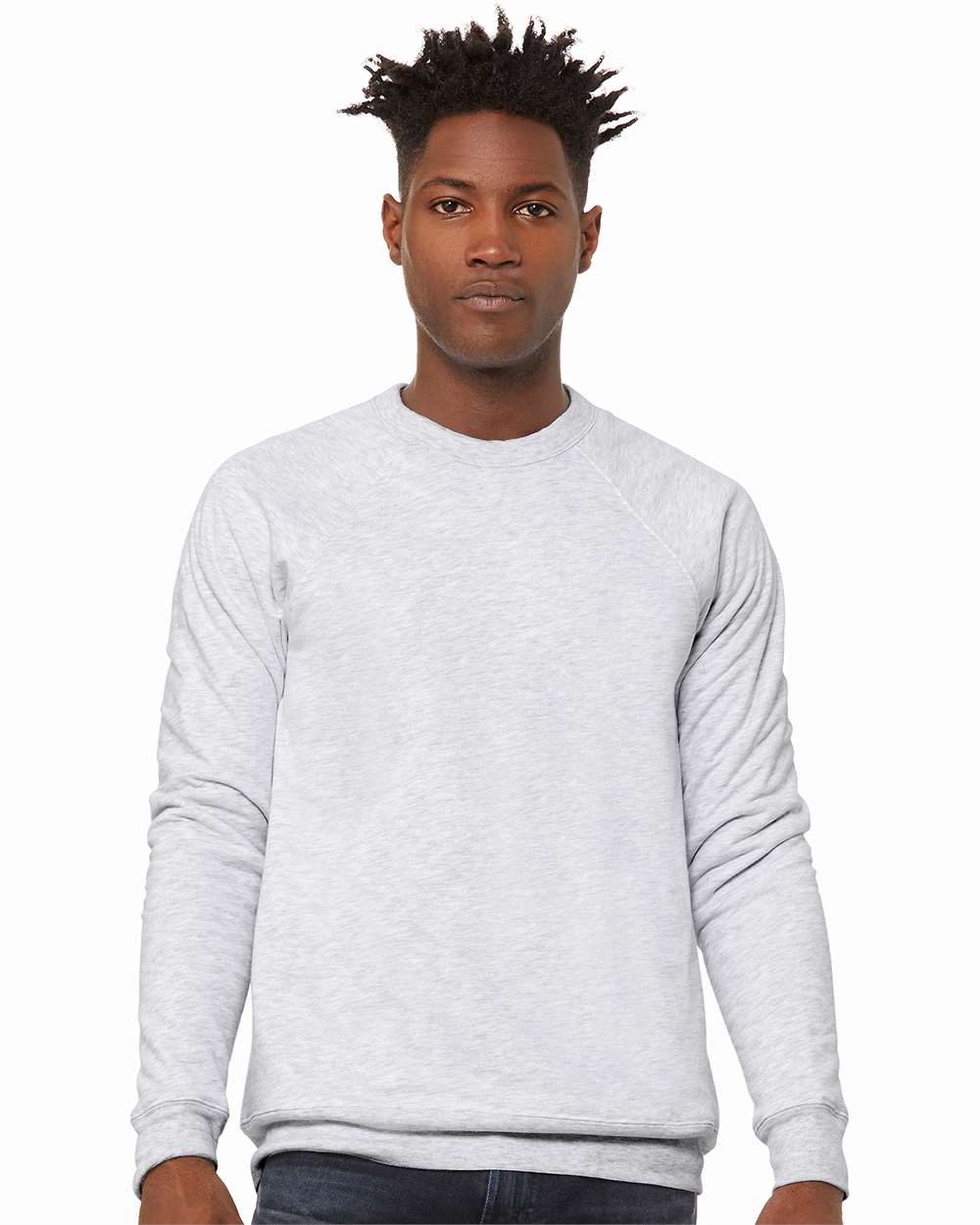 mdl Ash Color Unisex Sponge Fleece Raglan Crewneck Sweatshirt