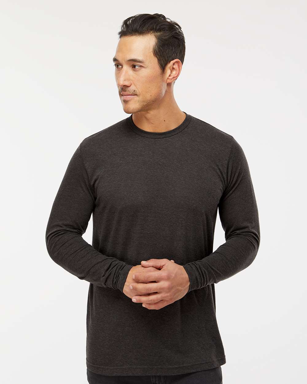 M&O Poly-Blend Long Sleeve T-Shirt 3520 #colormdl_Heather Graphite