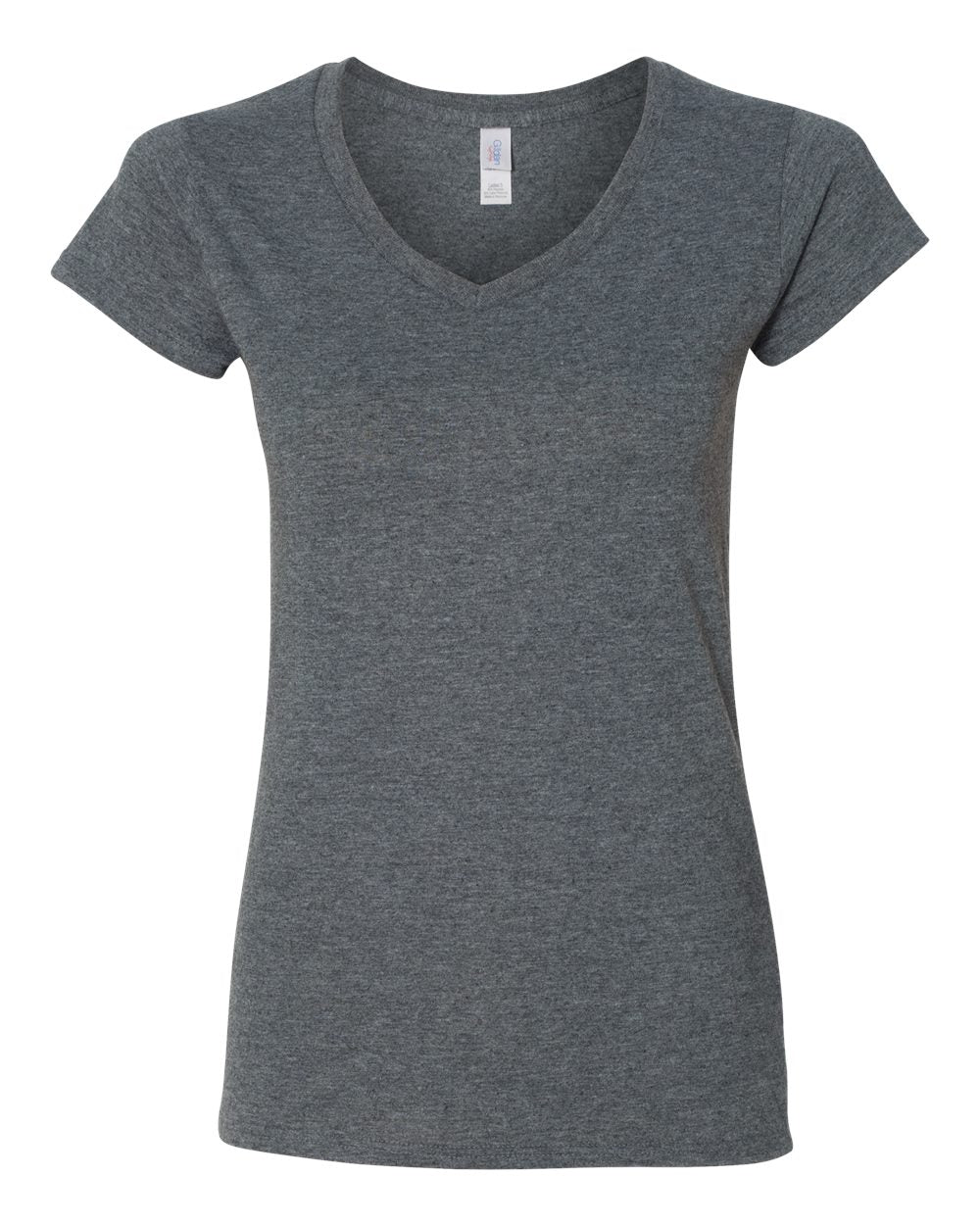 Gildan Softstyle® Women’s V-Neck T-Shirt 64V00L #color_Dark Heather