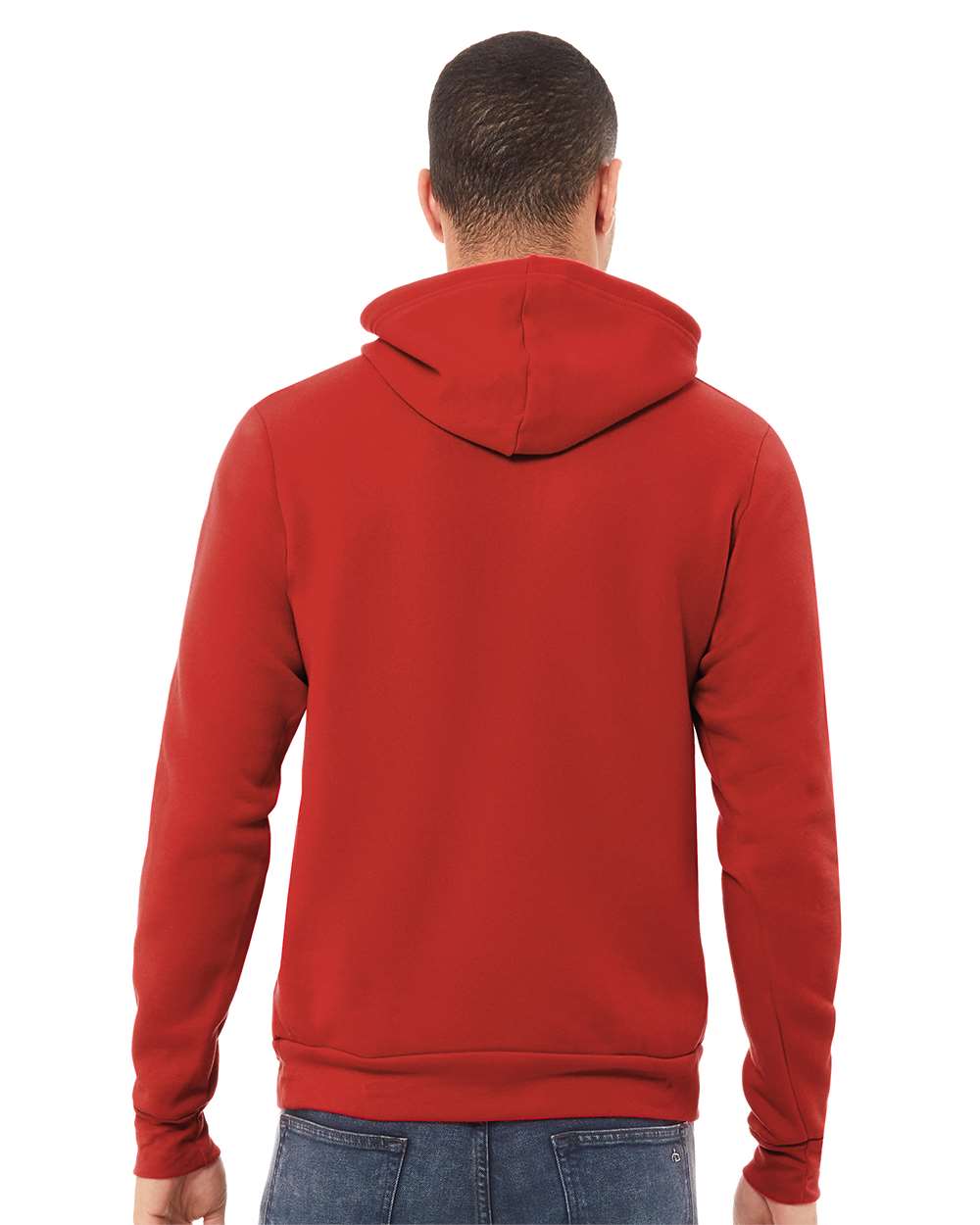 BELLA + CANVAS Unisex Sponge Fleece Hoodie 3719 mdl Red Color Unisex Sponge Fleece Hoodie