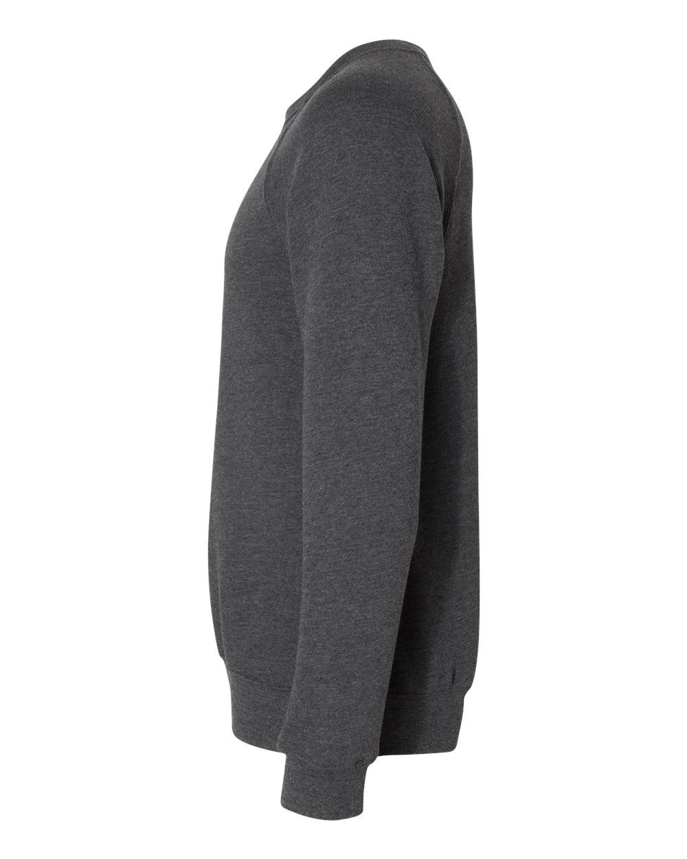 Dark Grey Heather Color Unisex Sponge Fleece Raglan Crewneck Sweatshirt