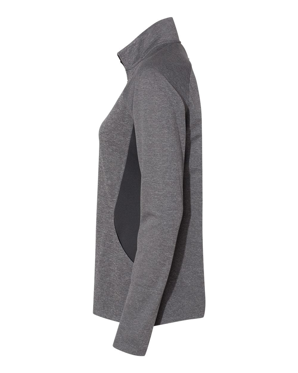 Adidas A281 Women's Lightweight Quarter-Zip Pullover #color_Black Heather/ Carbon