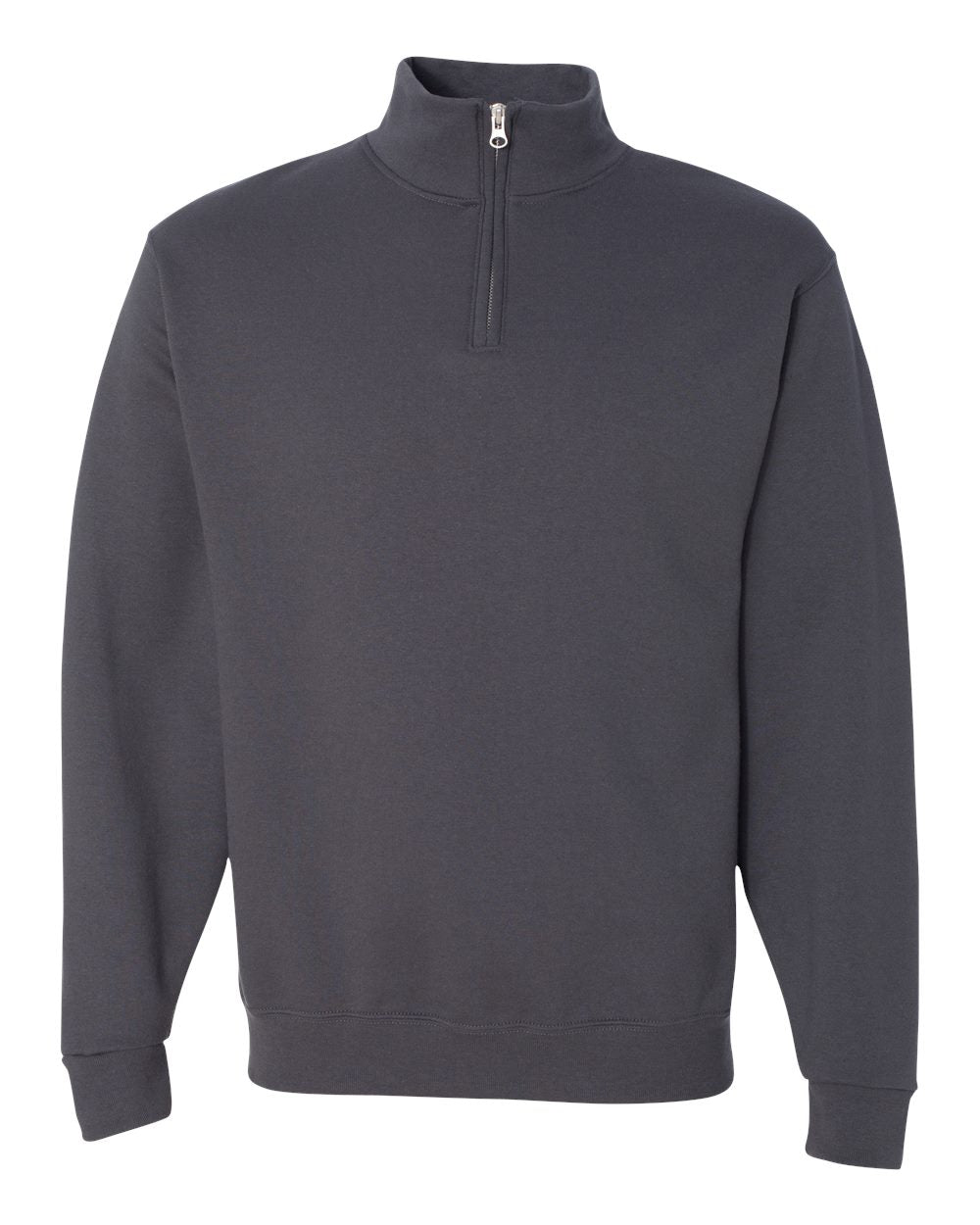 JERZEES Nublend® Cadet Collar Quarter-Zip Sweatshirt 995MR #color_Charcoal Grey