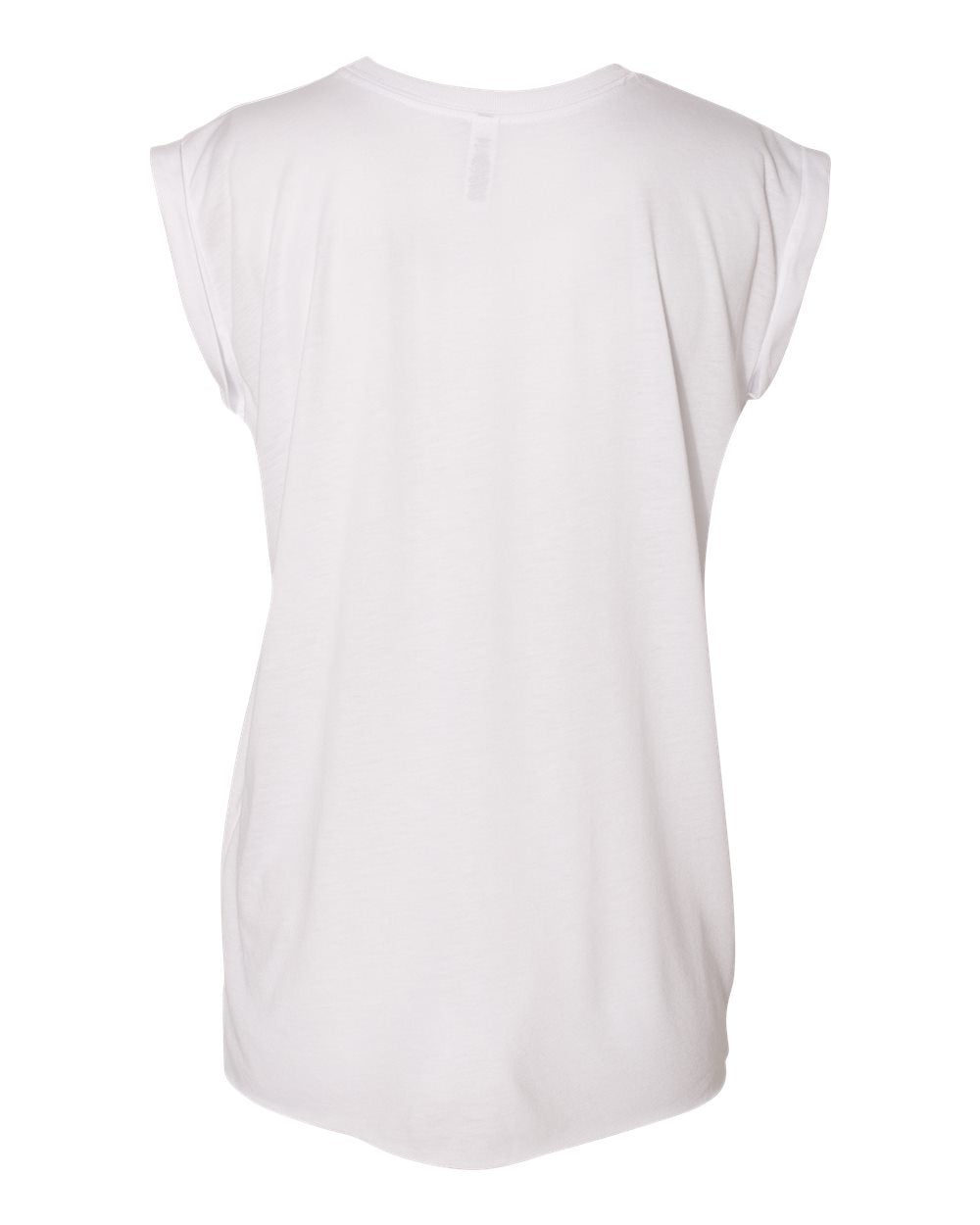 White Color Women’s Flowy Rolled Cuffs Muscle Tee