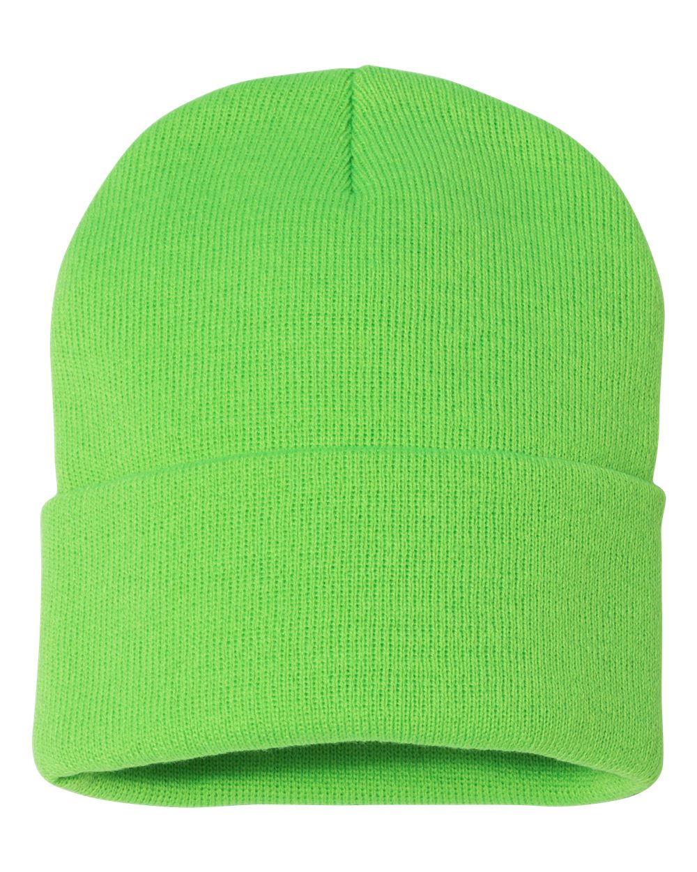 Neon Green Color Sportsman Solid 12" Cuffed Beanie