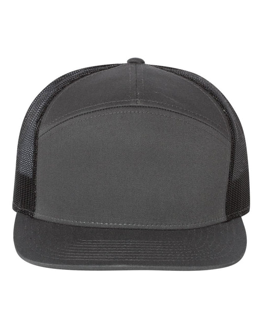 Charcoal and Black Color Richardson Seven-Panel Trucker Cap