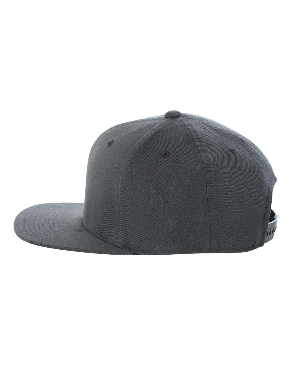 Flexfit 110® Flat Bill Snapback Cap 110F Dark Grey Color Flexfit 110® Flat Bill Snapback Cap Side View