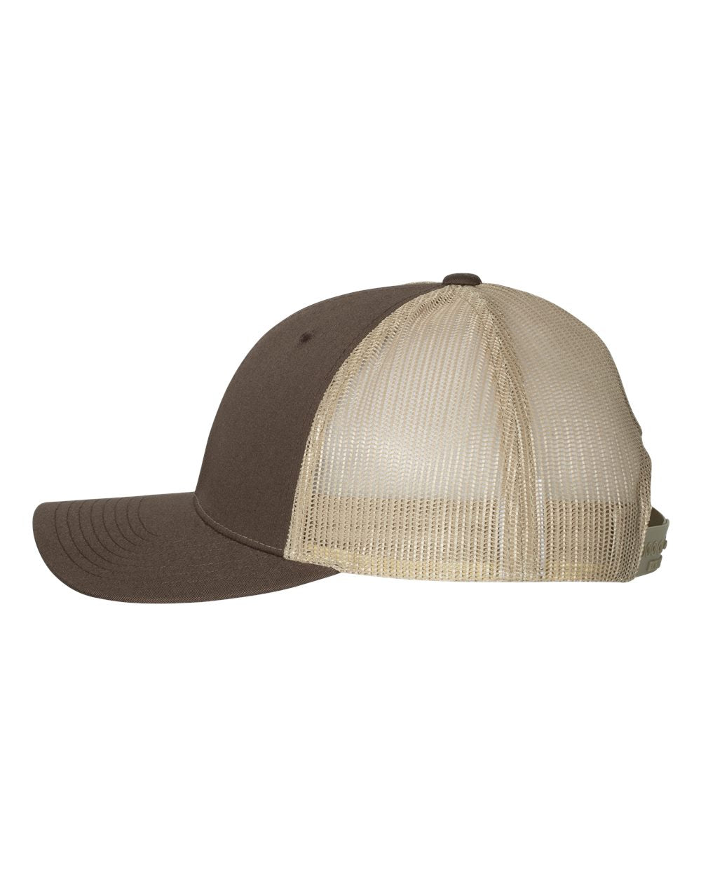 Brown and Khaki Color Richardson Low Pro Trucker Cap Side View