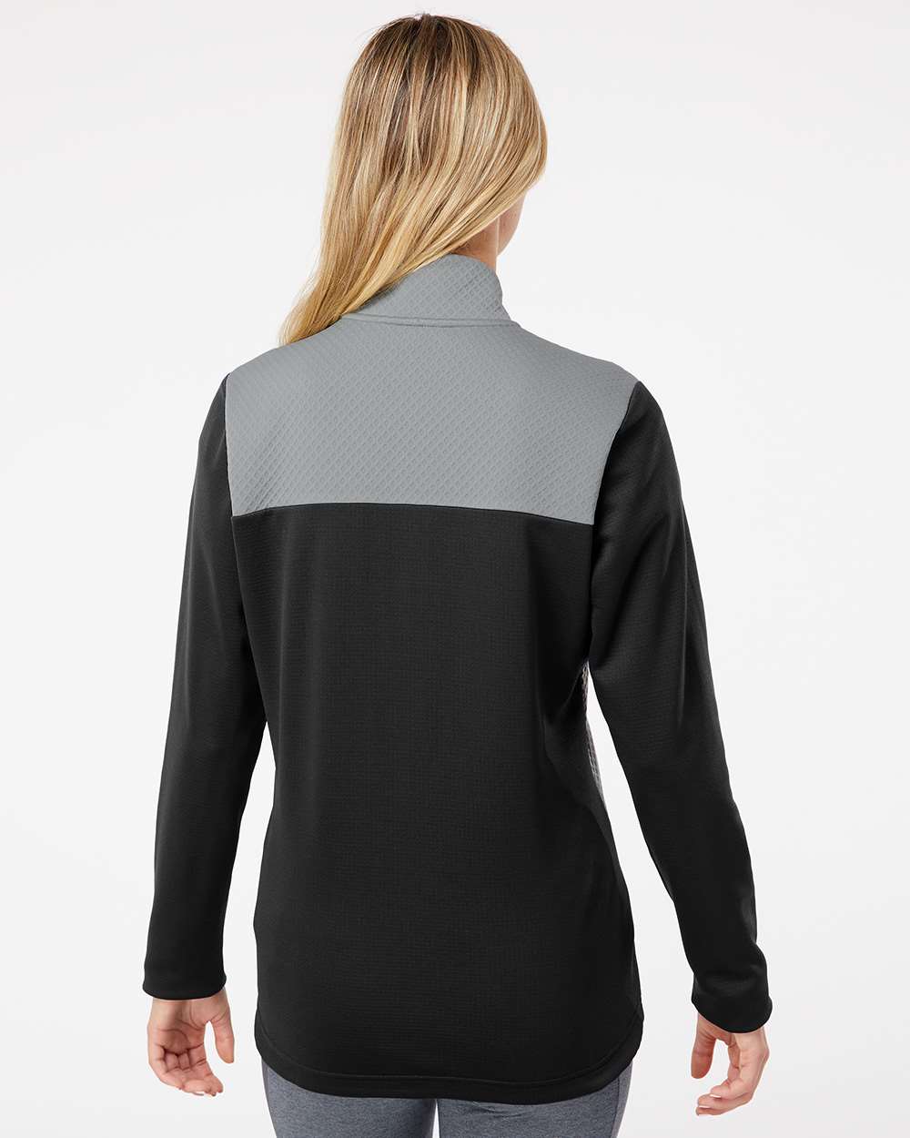 Adidas A529 Women's Textured Mixed Media Full-Zip Jacket #colormdl_Black/ Grey Three