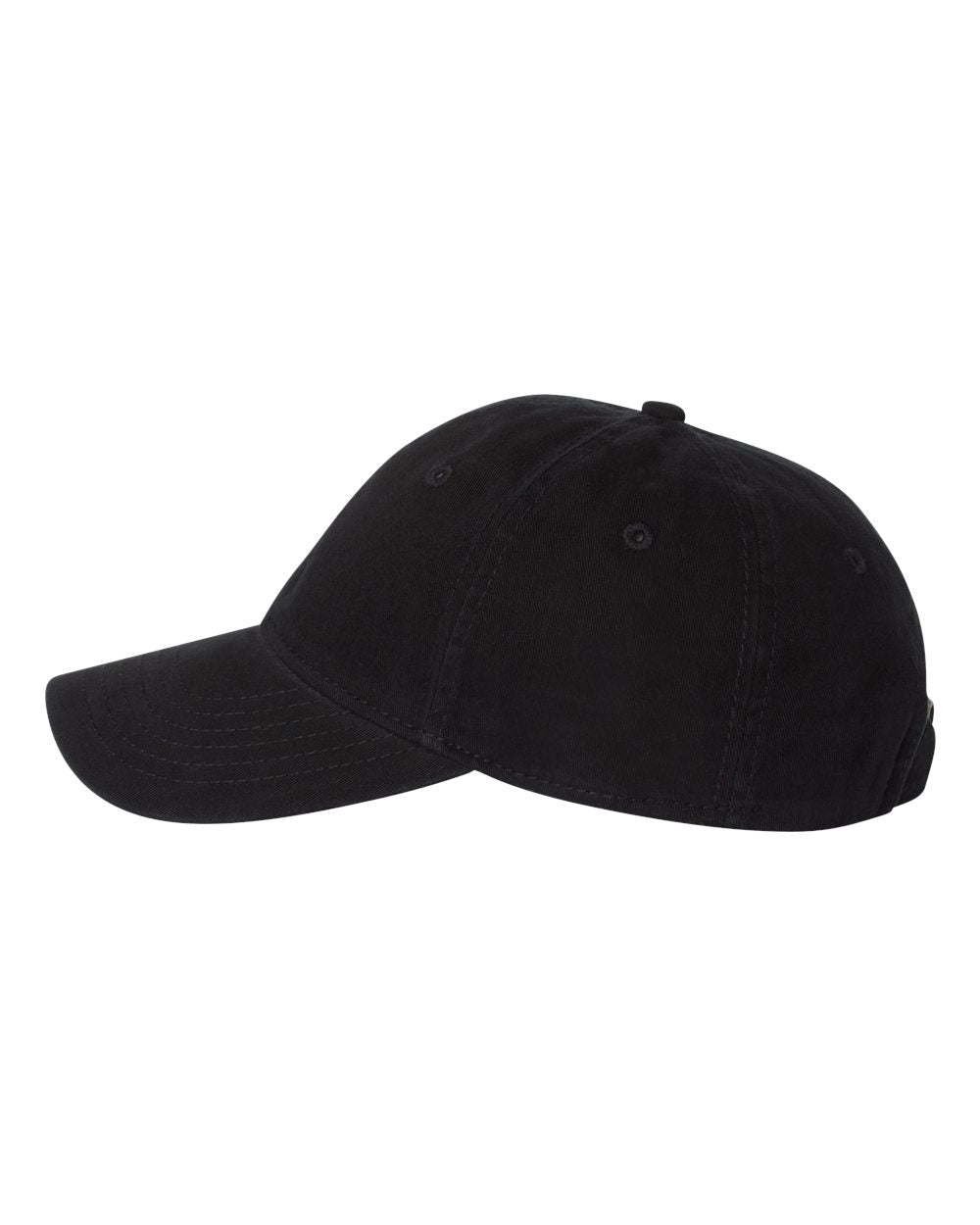 Black Color Sportsman Unstructured Cap Side View