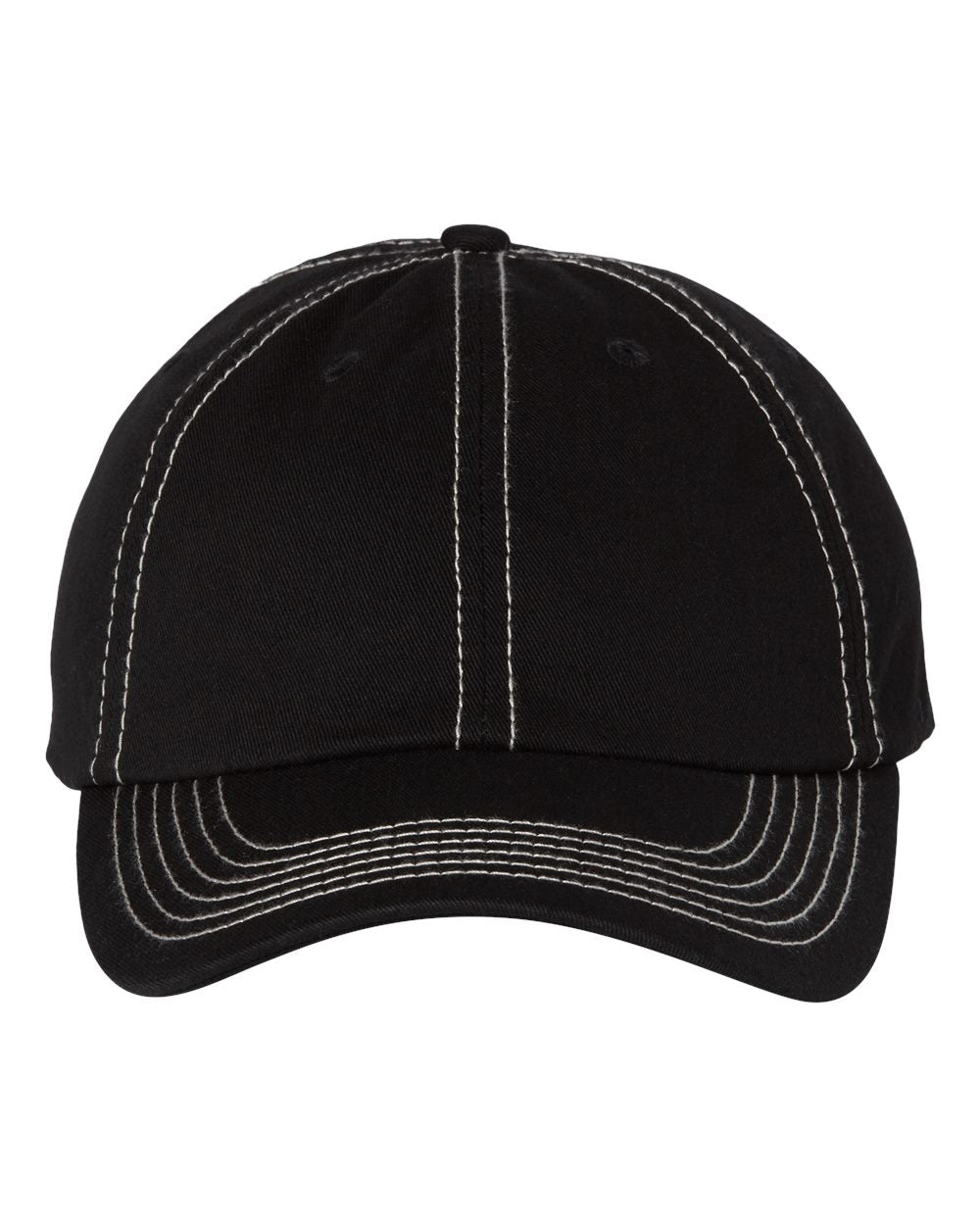Black and Stone Stitch Color Adult Bio-Washed Classic Dad’s Cap