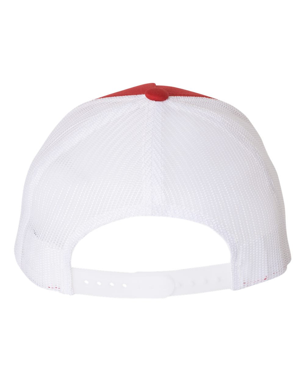 Red and White Color Retro Trucker Cap Back View