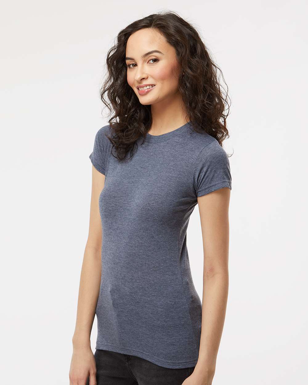 M&O Women's Deluxe Blend T-Shirt 3540 #colormdl_Heather Navy
