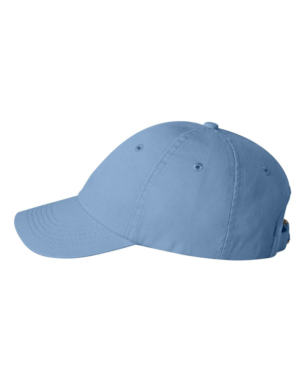 Baby Blue Color Valucap Small Fit Bio-Washed Dad's Cap Side View