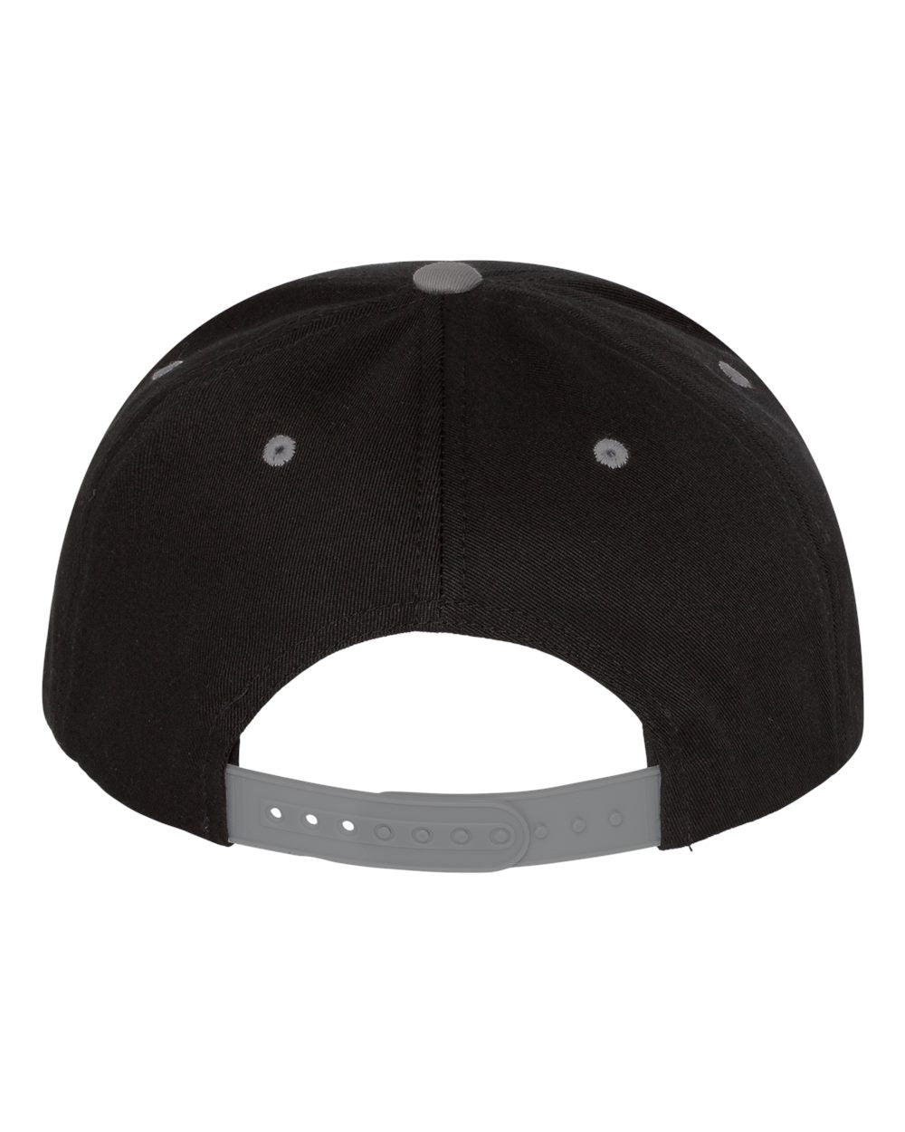 Black and Grey Color Flat Bill Cap Back View