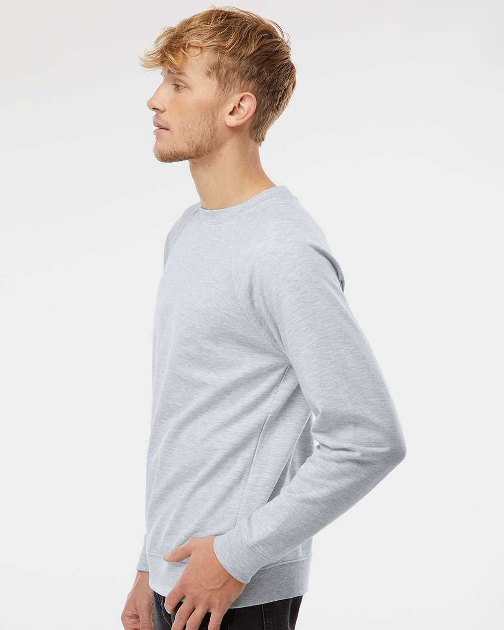 Independent Trading Co. Icon Unisex Lightweight Loopback Terry Crewneck Sweatshirt SS1000C #colormdl_Athletic Heather
