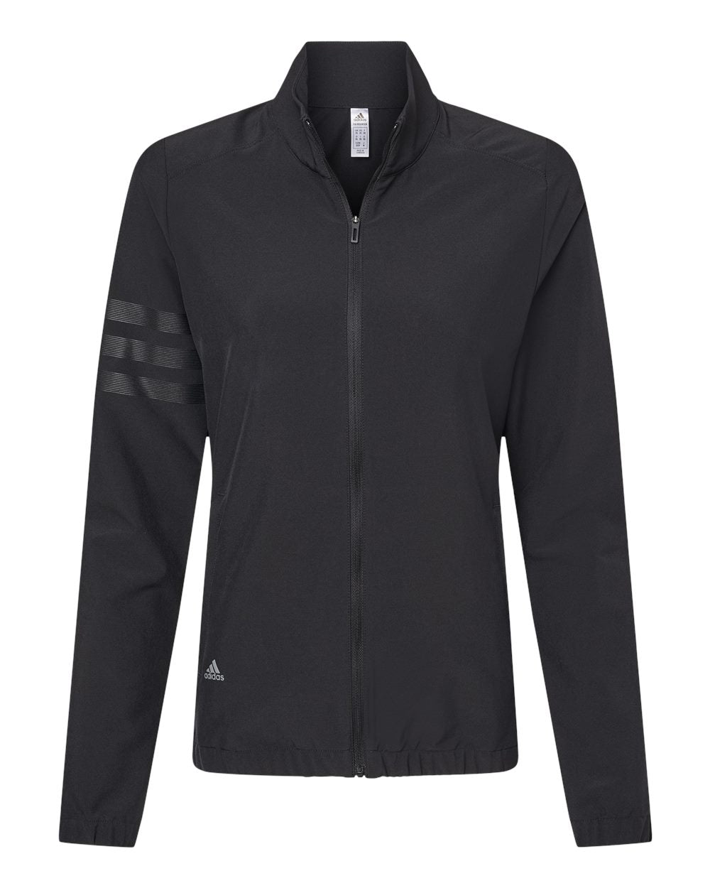 Adidas A268 Women's 3-Stripes Full-Zip Jacket #color_Black