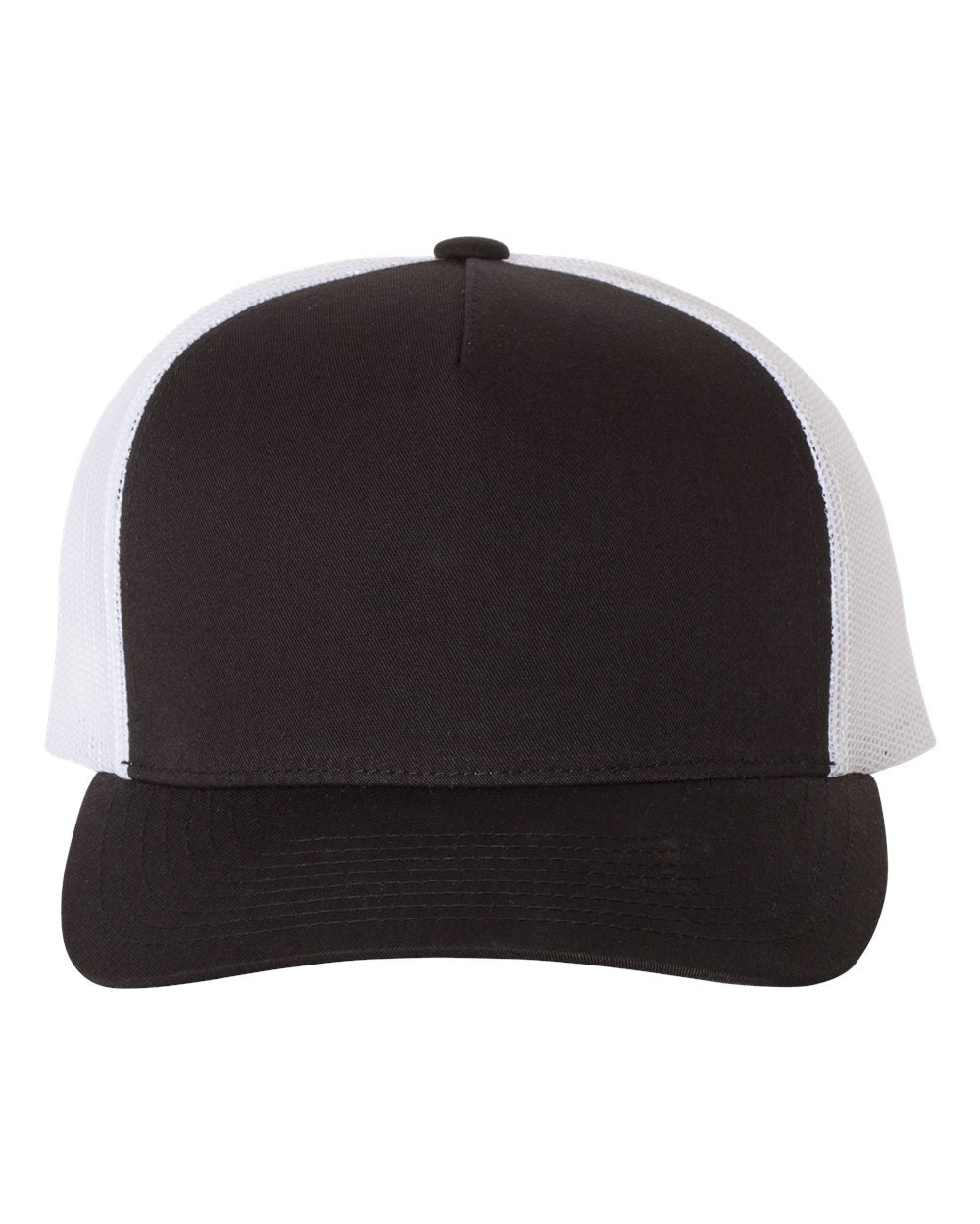 Black and White Color Retro Trucker Cap