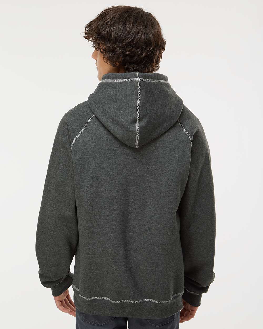 King Fashion Extra Heavy Hooded Pullover KP8011 #colormdl_Charcoal Mix