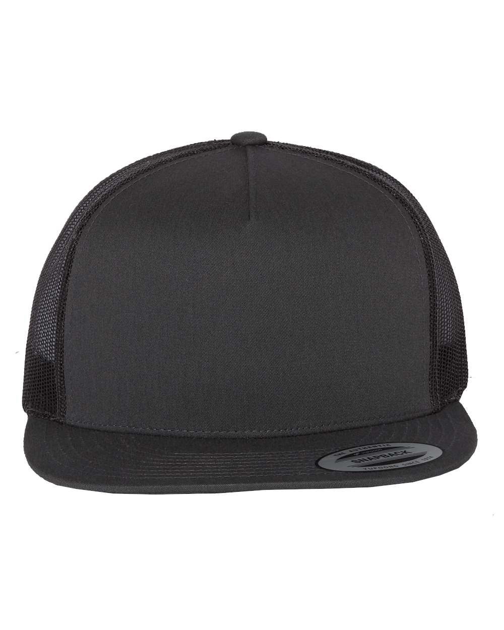 Charcoal Color Flat Bill Trucker Cap