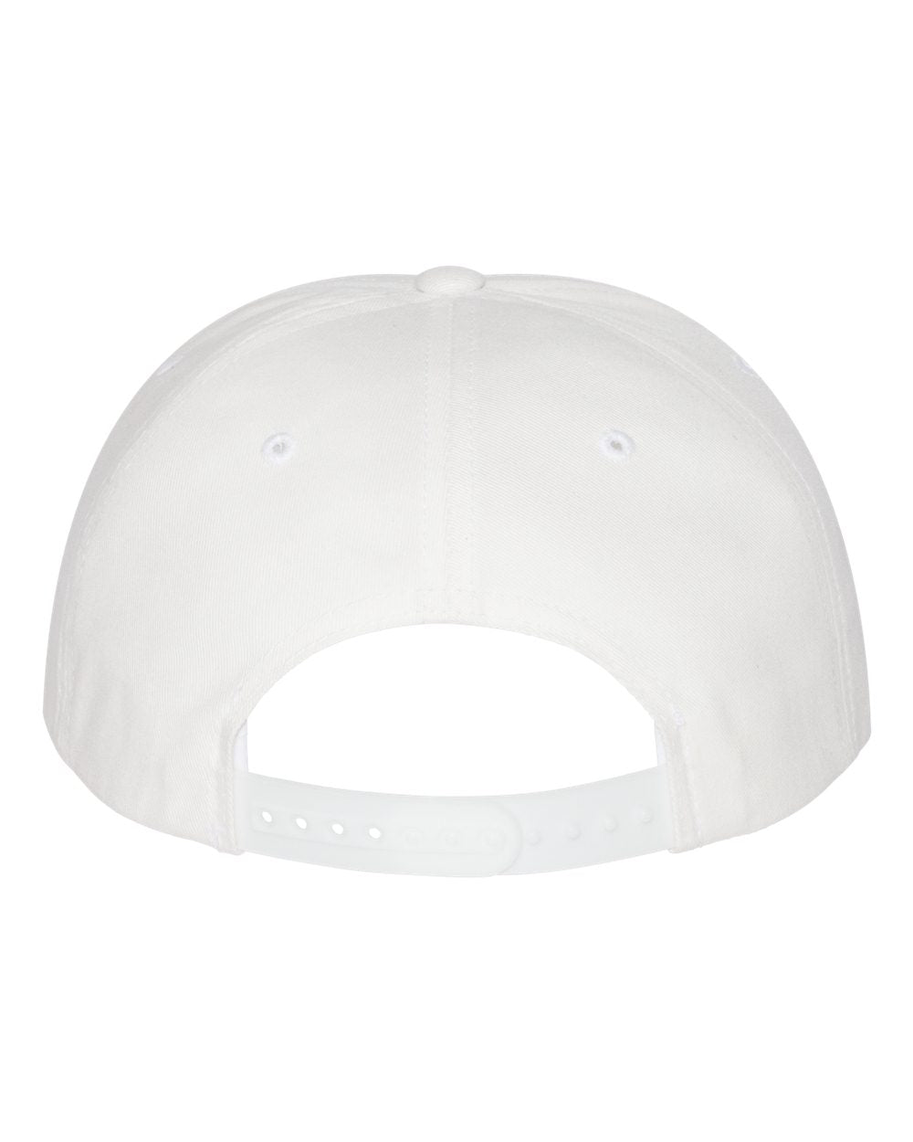 White Color Flat Bill Cap Back View