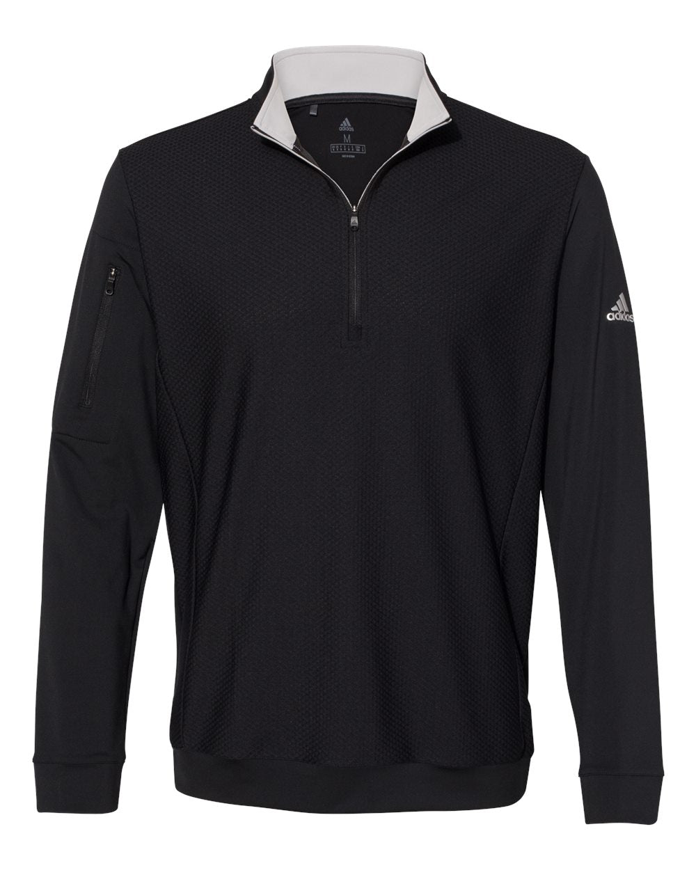 Adidas  A295 Performance Textured Quarter-Zip Pullover #color_Black