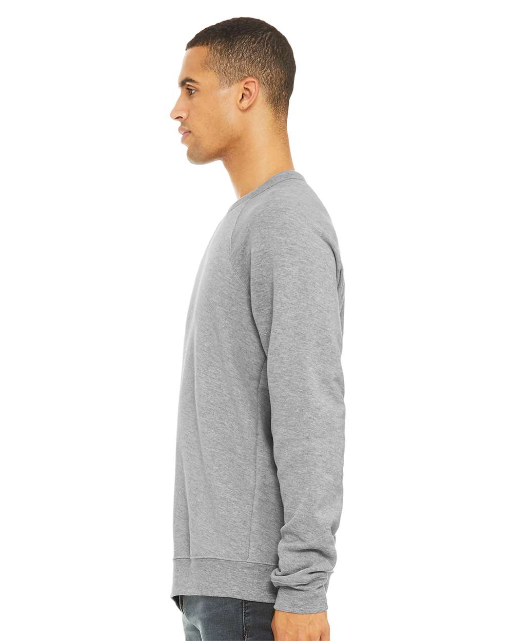 mdl Athletic Heather Color Unisex Sponge Fleece Raglan Crewneck Sweatshirt