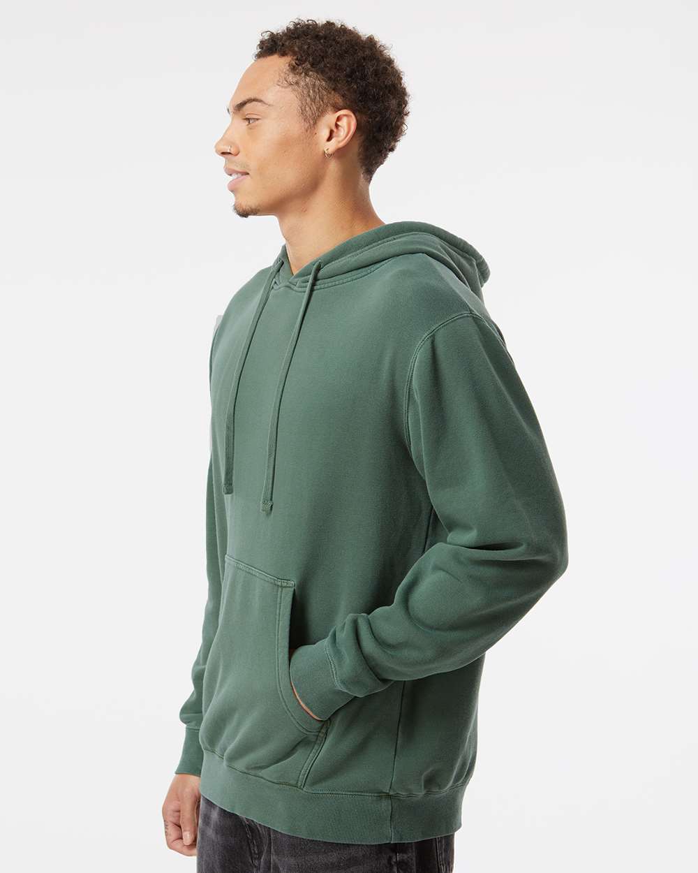 Independent Trading Co. Unisex Midweight Pigment-Dyed Hooded Sweatshirt PRM4500 #colormdl_Pigment Alpine Green