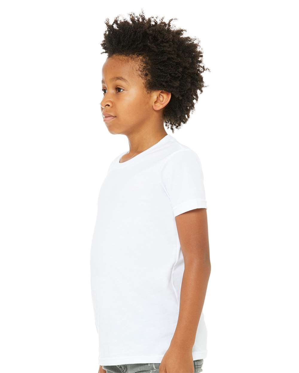 BELLA + CANVAS Youth CVC Unisex Jersey Tee 3001YCVC #colormdl_Solid White Blend
