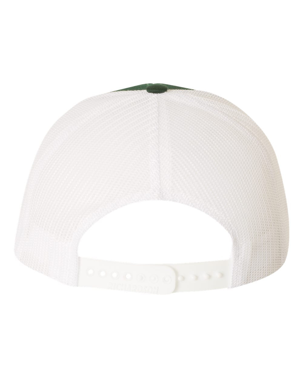 Dark Green and White Color Adjustable Snapback Trucker Cap Back View