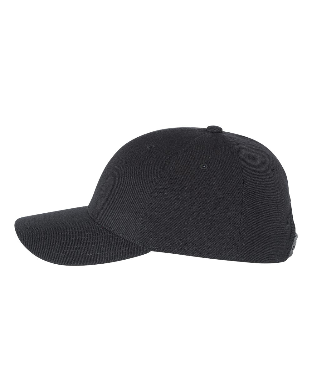 Black Color Premium Curved Visor Snapback Cap Side View