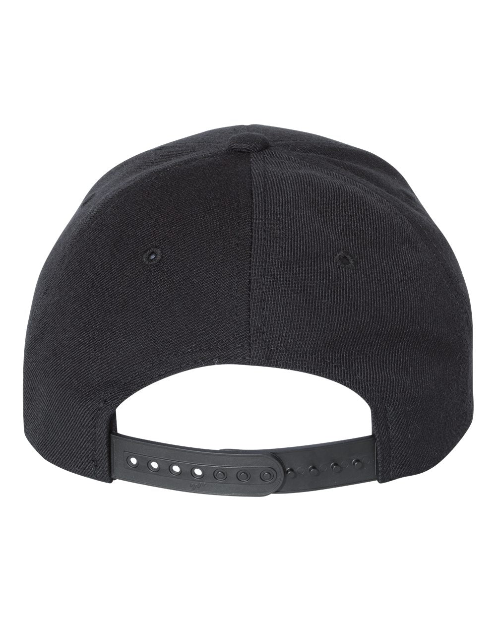 Black Color Premium Curved Visor Snapback Cap Back View