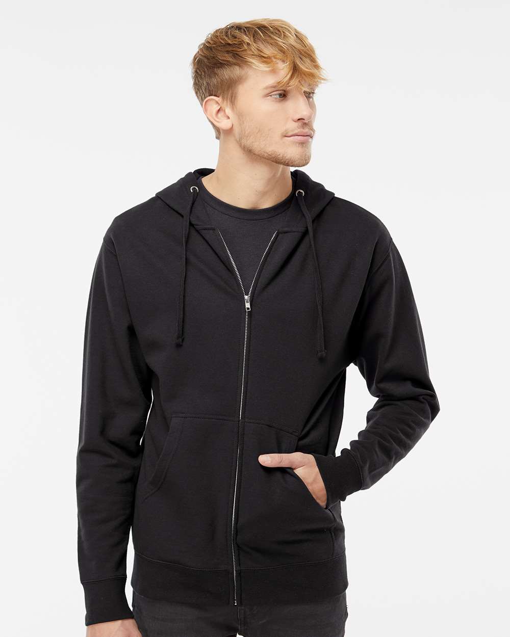 Independent Trading Co. Midweight Full-Zip Hooded Sweatshirt SS4500Z #colormdl_Black