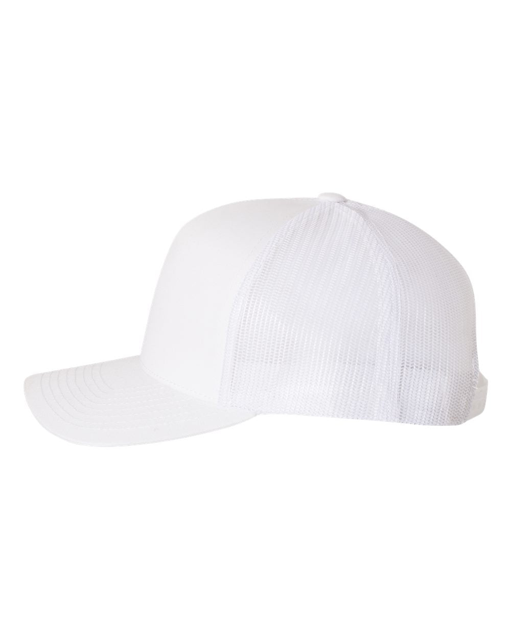 White Color Retro Trucker Cap Side View